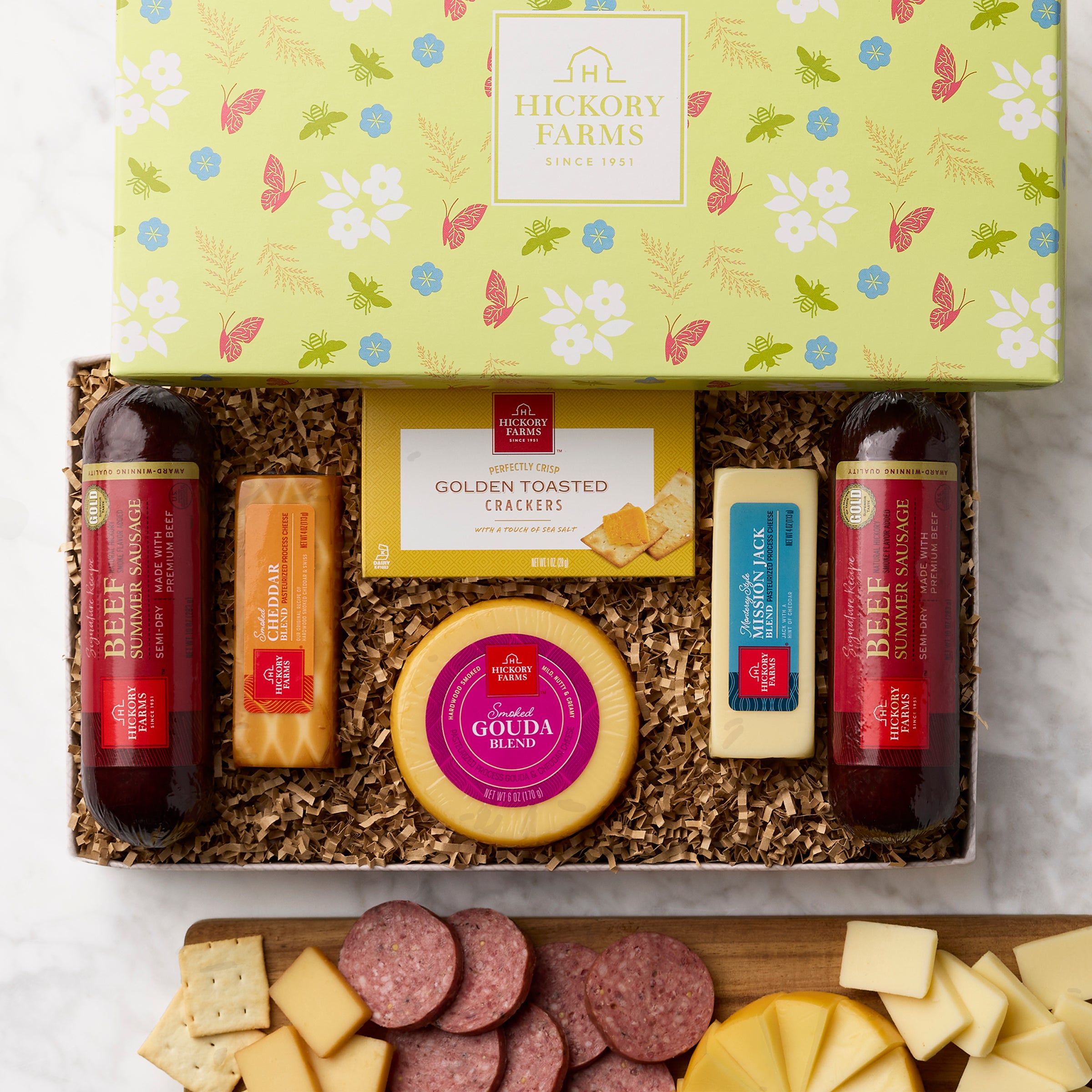 Springtime Delights: Cheese & Meat Gift Box - GreatArrivals