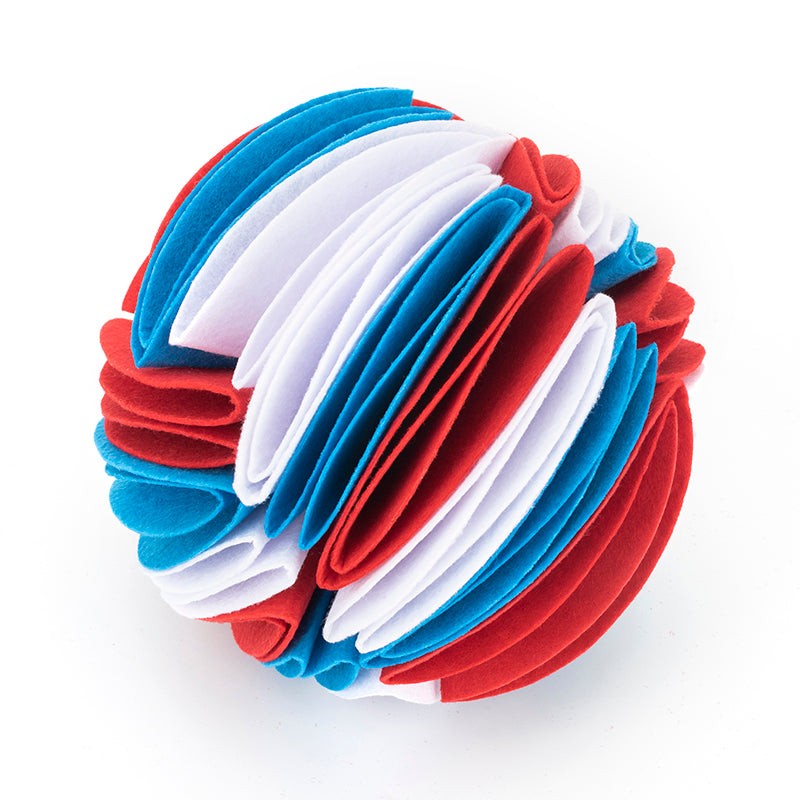 Foldable Dog Snuffle Ball Dog Training Toys Increase IQ Pet Cat Training Games Feeding Intelligence Toy - 4 - CJ - L - White red blue - CJGY1452446 - L - White red blue
