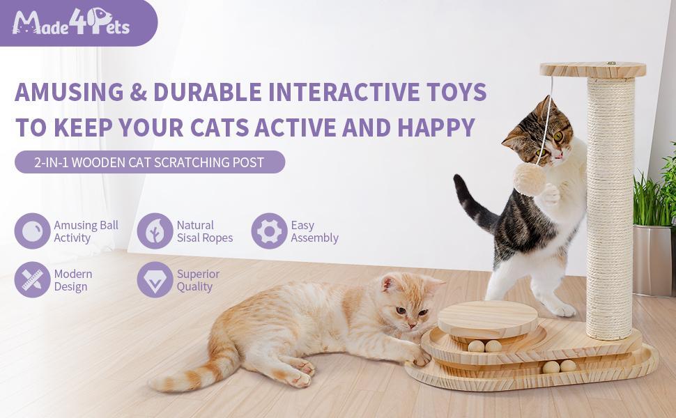 Indoor Cat Soft Scratching Board And Interactive Ball Track Toy Cat Rest And Grooming Supplies - 5 - cjdroshippping