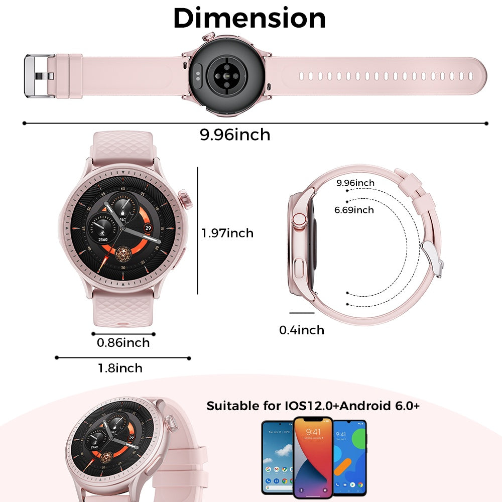 Round Screen Smartwatch, 1.43in HD 3ATM Waterproof, Equipped With Heart Rate Detection, Sleep Monitoring, And Step Tracking,100 Sports Modes Movement Monitor Holiday Gifts Fashion Watches - 5 - CJ