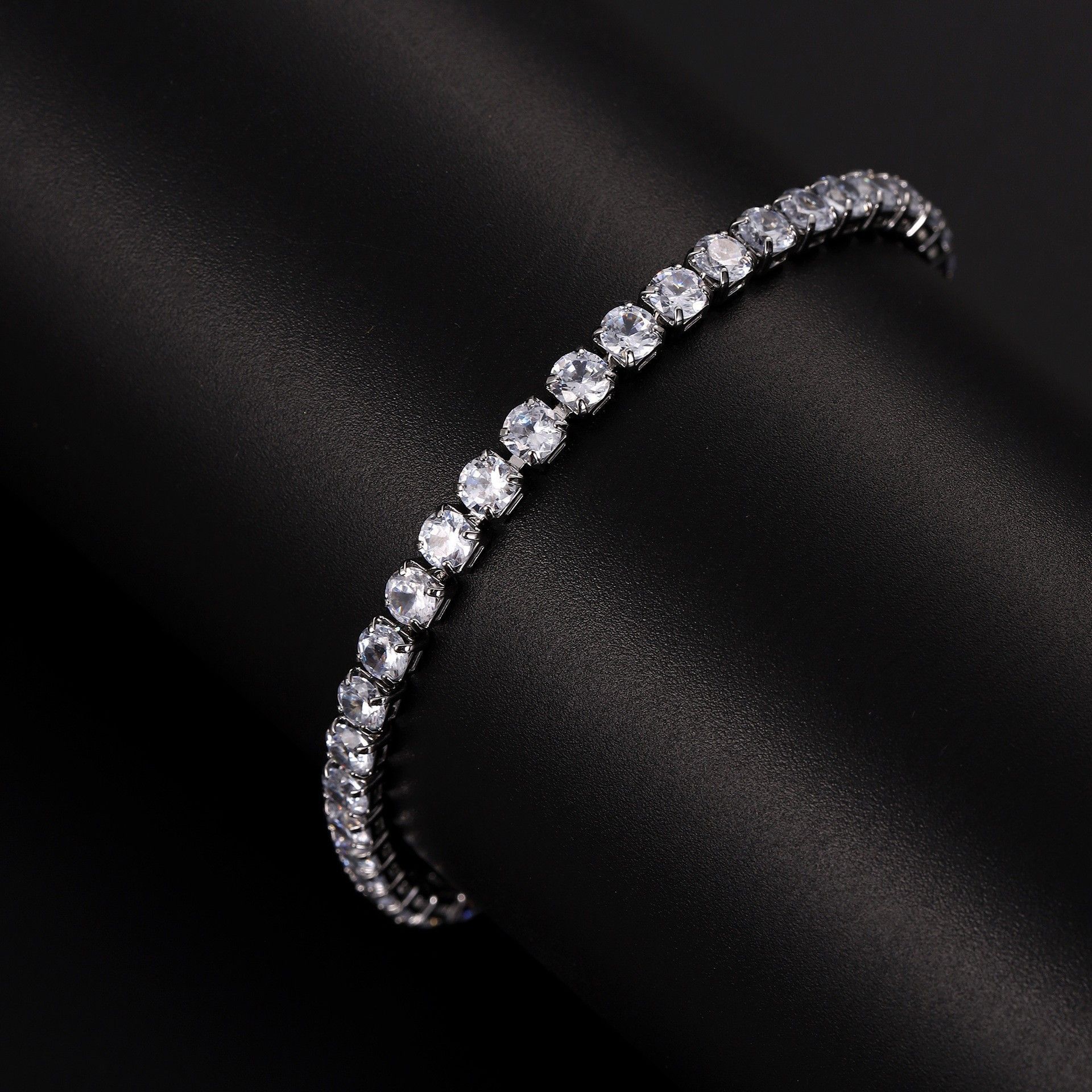 Sleek Luxury Sparkling Zircon Bracelet,Detachable Extender Chain,Unisex For Daily Wear, Christmas Outfits And Beach Occasions - 5 - CJ
