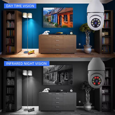 Smart Home Security PTZ Camera Wireless Lights 360 Degree Night Vision Surveillance Remote View CCTV Security WIFI Light Bulb Camera - 5 - CJ