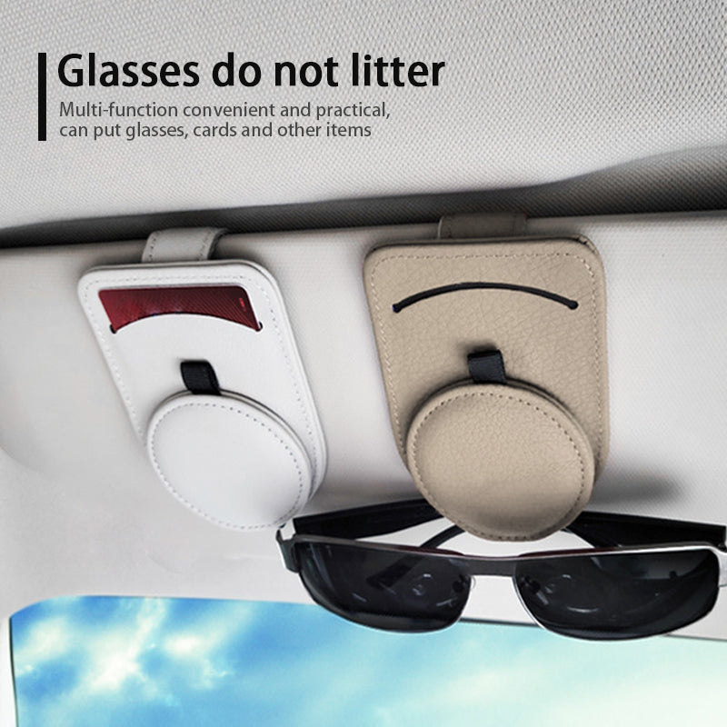 Car Glasses Holder Universal Sun Visor Eyeglasses Clip Sunglasses Case Card Holder Auto Interior Accessories - 0 - CJ