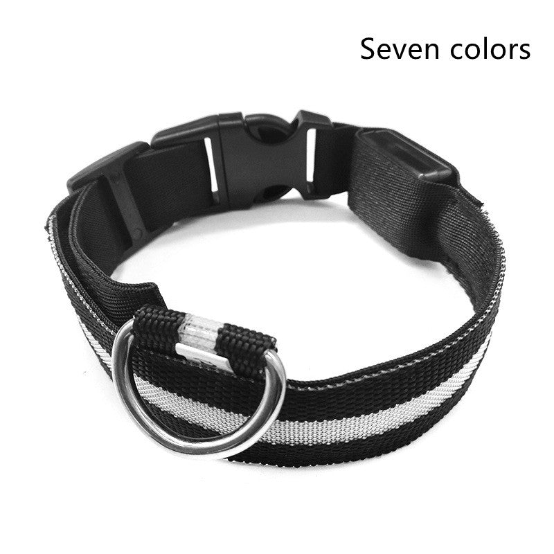 Nylon LED Pet Dog Luminous Collar Night Safety Flashing Glow in Dark Dog Cat Leash Adjustable Pet Supplies - 0 - CJ