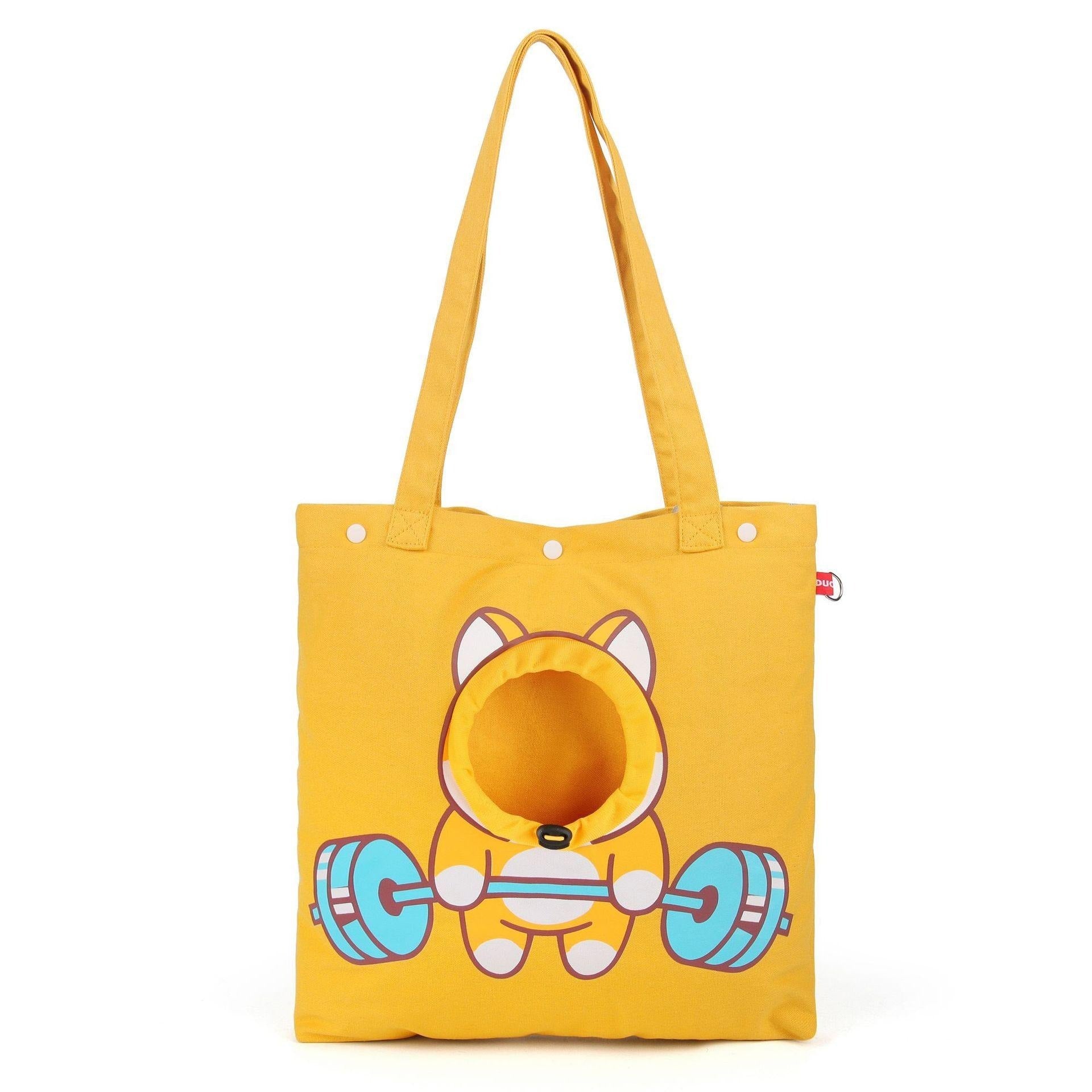 Pet Canvas Shoulder Bag, Cute Animal ShapedCat Carrier Canvas Bags,Portable Pet CanvasTote Chest Bag That Can Expose Head,OutdoorTravel Pet Carrier For Cats Dogs Pet Supplies - 5 - CJ