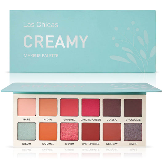 Las Chicas High Pigment Silky Hydroxybenzophenone Non - Vegan Cruelty - Free Cream 12 - Color Eyeshadow Palette Makeup Palette - 5 - CJ