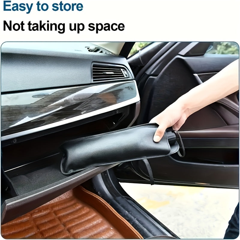 UPF50 - Sunshade - UPF50 - Compact Roll - Up Sunshade For Front Window - Heat Insulation And UV Protection, Easy - to - Use Auto Interior Accessory, Fits Most Vehicles, Sun Protection Curtain, Sleek Black Umb - 5 - cjdropshipping