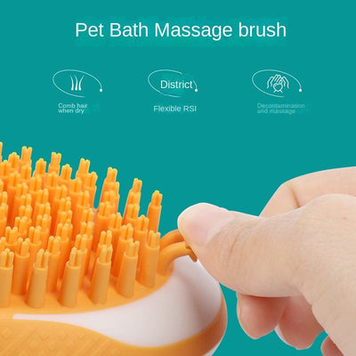 Dog Cat Bath Brush 2 - in - 1 Pet SPA Massage Comb Soft Silicone Pets Shower Hair Grooming Cmob Dog Cleaning Tool Pet Products - 0 - CJ