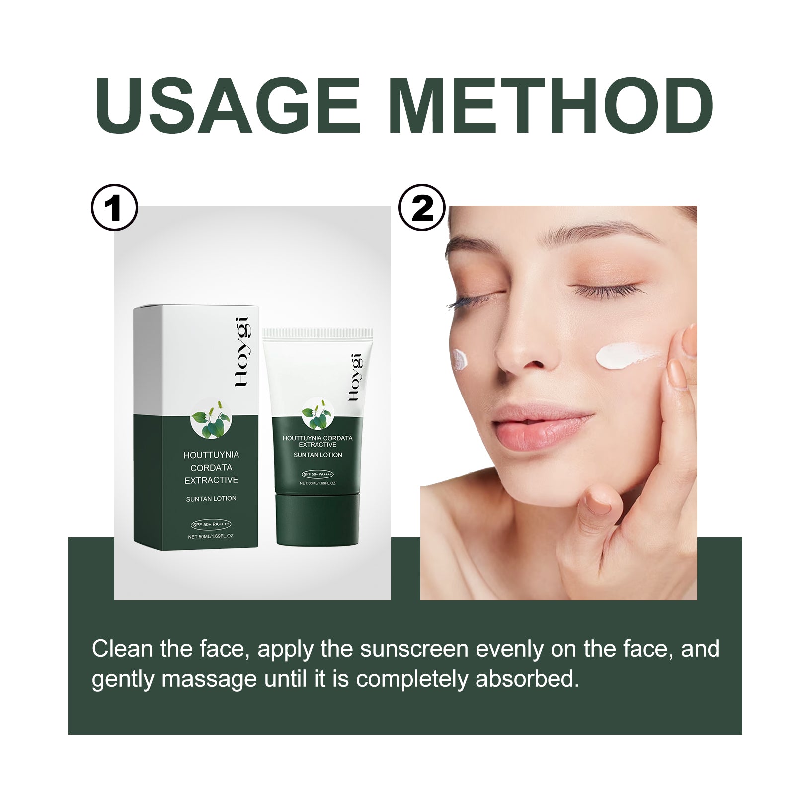 Hoygi Houttuynia Cordata Extractive, Summer Anti - UV Brightening Skin Anti - Dryness Refreshing Breathable Moisturizer - 5 - CJ