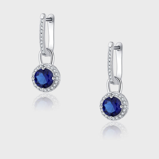 S925 Sterling Silver Zircon Long Crystal Earrings - 4 - CJ
