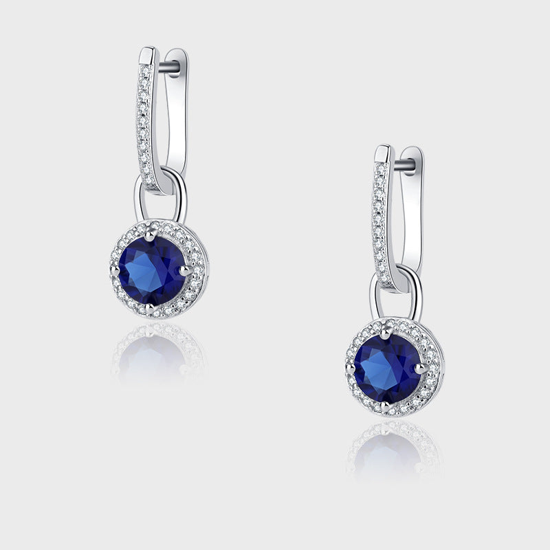 S925 Sterling Silver Zircon Long Crystal Earrings - 4 - CJ