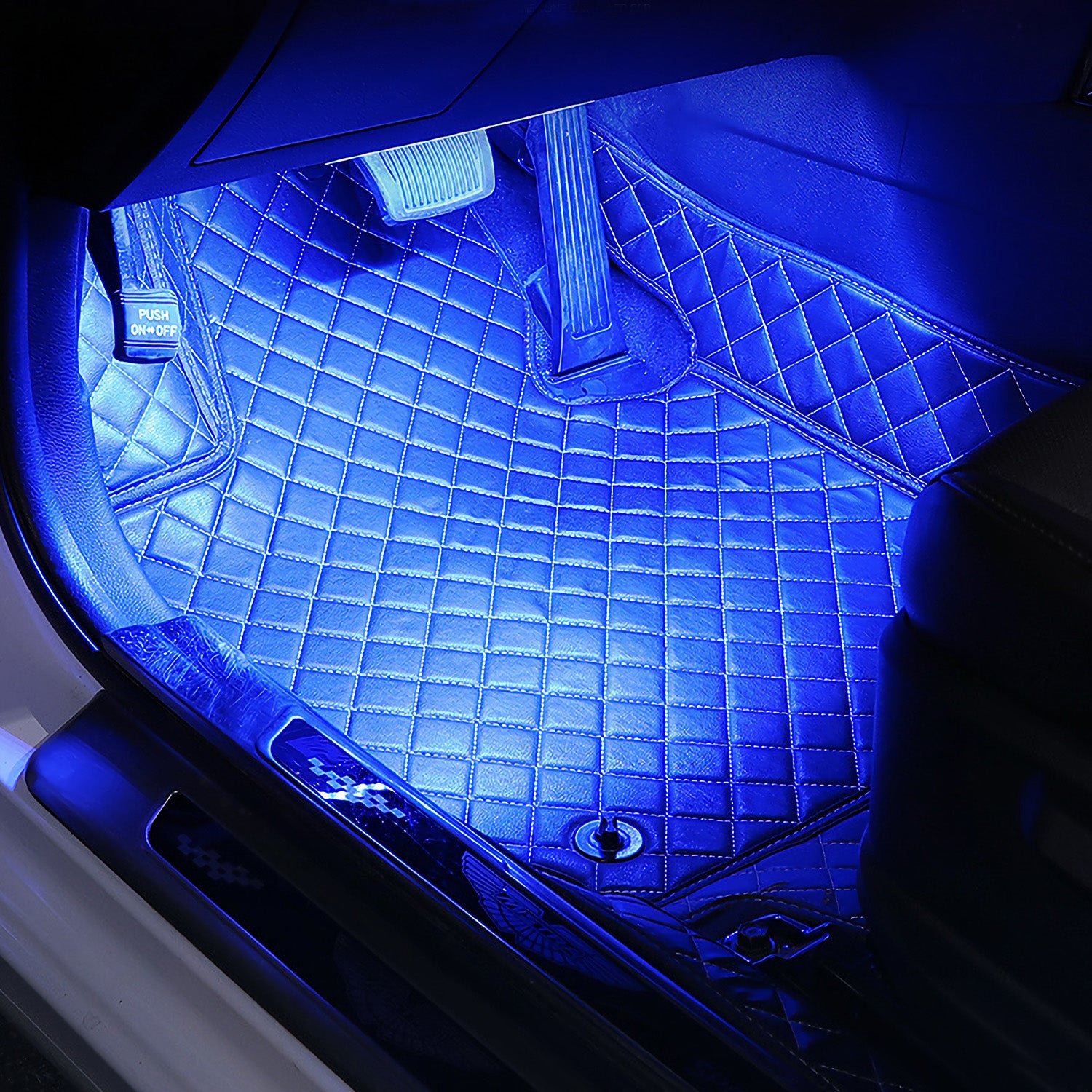 4Pcs Car Interior LED Atmosphere Light Car Charge Decorative Lamp DC 12V Blue Light - 5 - CJ