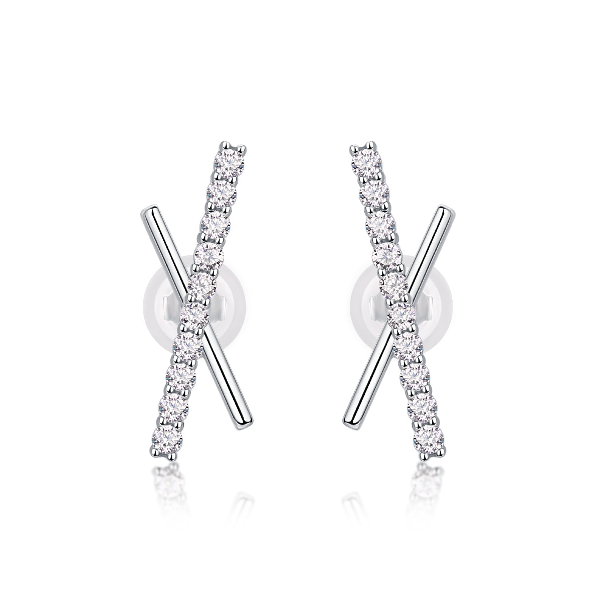 1Sky Meteor Diamond Set Moissanite Silver Earrings Luxury Fashion Diamond Earrings Stud Earrings Prohibit TikTok sales - 5 - CJ