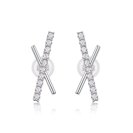 1Sky Meteor Diamond Set Moissanite Silver Earrings Luxury Fashion Diamond Earrings Stud Earrings Prohibit TikTok sales - 5 - CJ