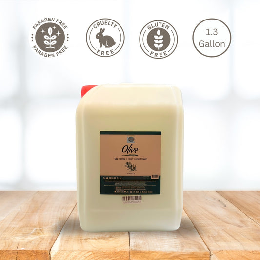 Roomsium Olive Hair Conditioner - 1.3 Gallon - Paraben Free - Gluten Free - Cruelty Free - Bulk Refill For Hotels Spas & Salons - 5 - CJ