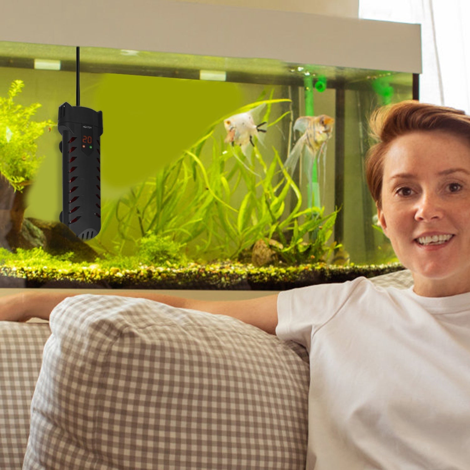 500W Submersible Aquarium Heater Temperature Adjustable External Controller 79Gal Fish Tank Heater Aquarium Thermostat Heater For Freshwater Saltwater by CJ