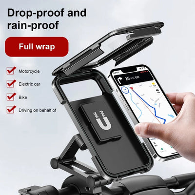 Waterproof Motorcycle Bike Mobile Phone Holder Magnetic Universal Bicycle GPS 360 Degree Swivel Adjustable Motorcycle Cellphone Holder - 5 - CJ