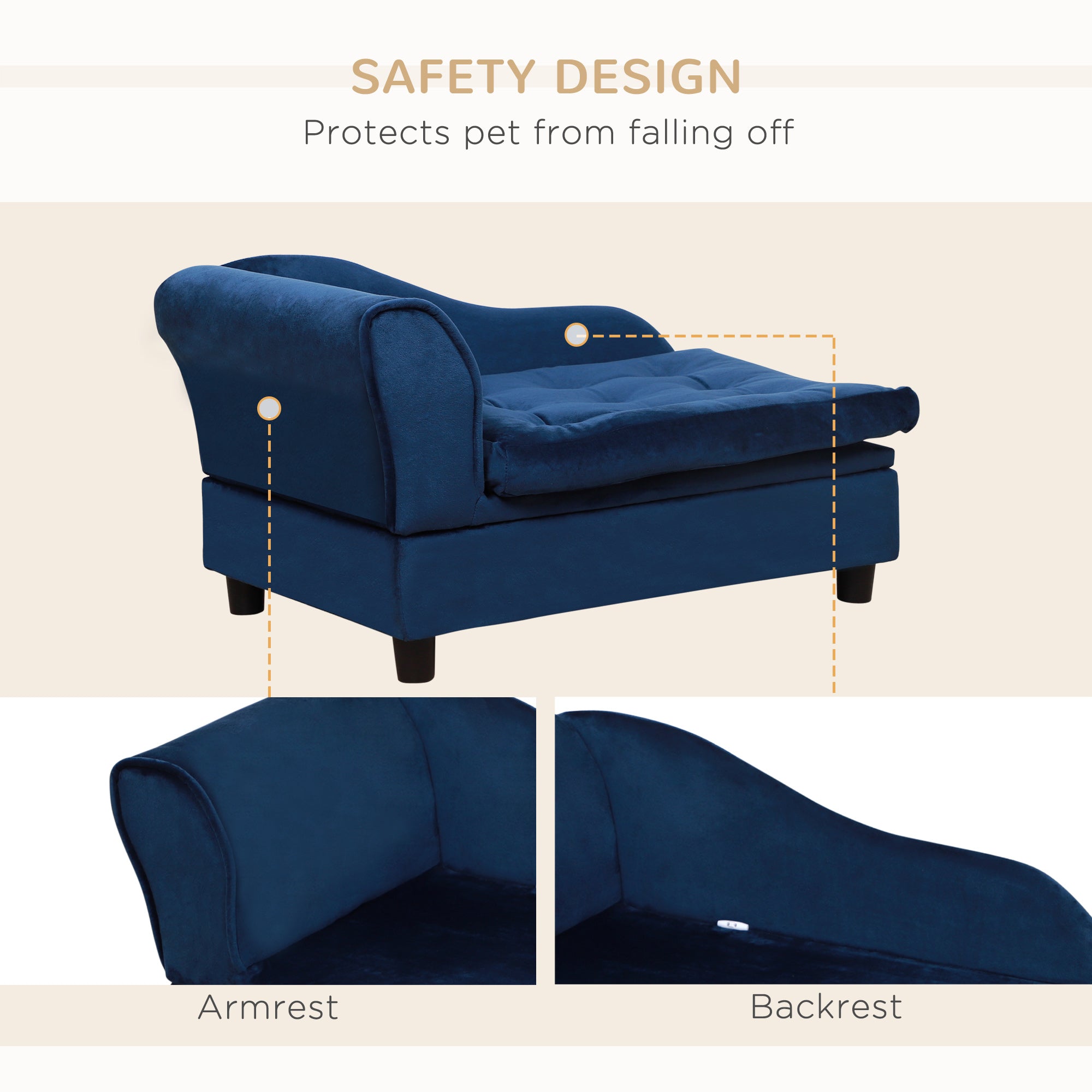 Luxury Small Dog Bed With Hidden Storage - 5 - CJ