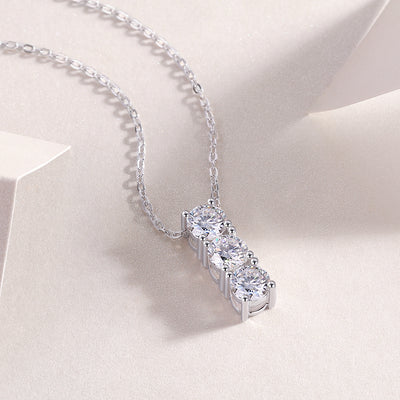 1Round - A Fashionable And Luxurious Diamond Jewelry Pendant Set With 0.5 - carat Moissan Diamonds, S925 Sterling Silver And Platinum Plating Prohibit TikTok sales - 5 - cj