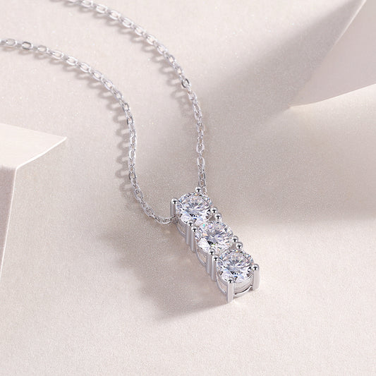 1Round - A Fashionable And Luxurious Diamond Jewelry Pendant Set With 0.5 - carat Moissan Diamonds, S925 Sterling Silver And Platinum Plating Prohibit TikTok sales - 5 - cj