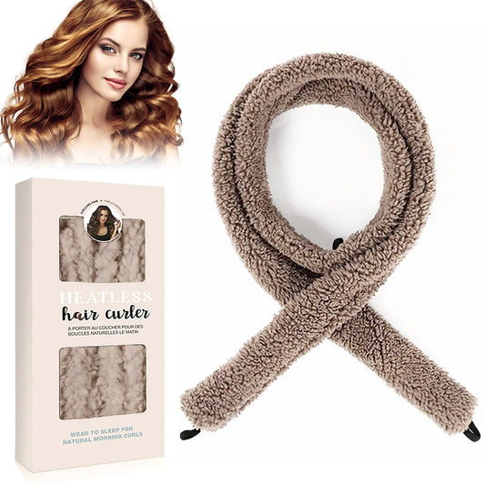 Satin Heatless Hair Curler, Lazy Natural Soft Wave DIY Heatless Curls For Sleep In Overnight, For All Hair Types - Light Brown - 5 - CJ