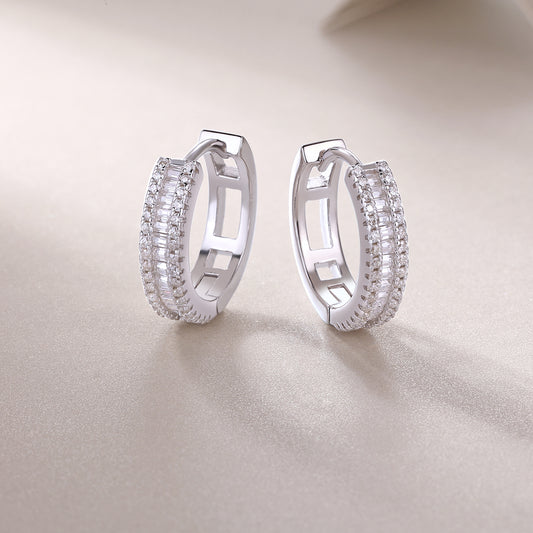 1Woven Light Luxury Fashion Diamond Earrings Stud Inlaid With Mosan Diamond Silver Ornaments Prohibit TikTok sales - 5 - CJ