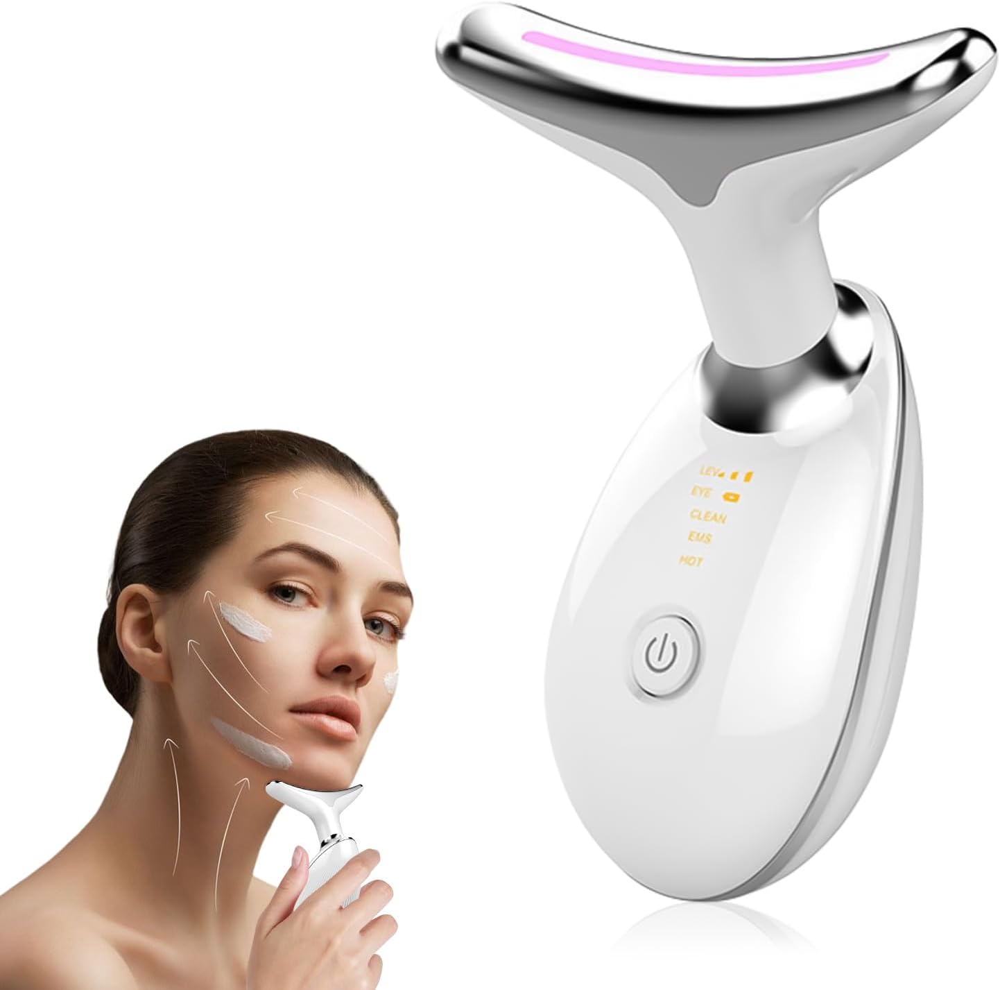 Neck Face Massager Face Sculpting Tool 3 Colour Modes And Vibration For Facial Massager For Double Chin - 5 - CJ