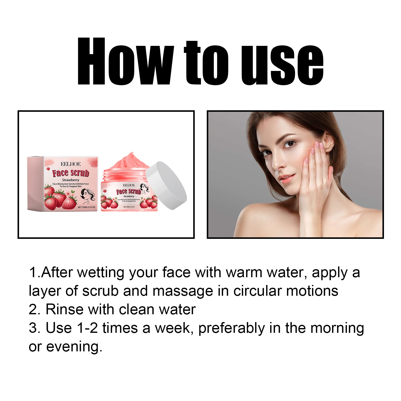 EELHOE Face Scrub, Soften Cutin Supple Skin Moist Water Embellish Burnish - 5 - CJ