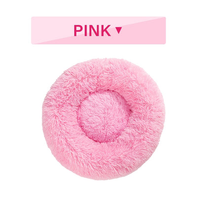 Fluffy Donut Dog Bed  Warm Soft Long Plush Pet Cushion Dog House Cat  Bed Washable Pet Sofa Mat Calming Samll Large Dog Beds - 4 - CJ