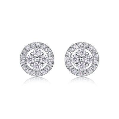 1Silver Osmanthus - Fashionable And Luxurious Diamond Jewelry Earrings Set With Moissanite S925 Sterling Silver And Platinum - plated Stud Earrings Prohibit TikTok sales - 5 - cjdropshipping