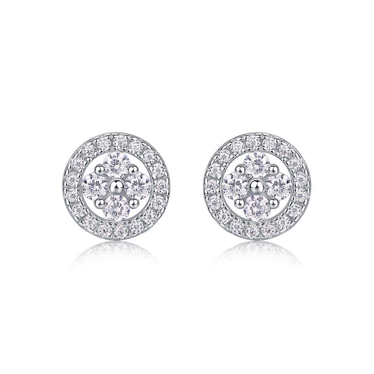 1Silver Osmanthus - Fashionable And Luxurious Diamond Jewelry Earrings Set With Moissanite S925 Sterling Silver And Platinum - plated Stud Earrings Prohibit TikTok sales - 5 - cjdropshipping