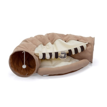 Cat's Telescopic Tunnel Cushioned Bed Pet Nest Teasing Balls Zipper Connection Feline Supplies - 5 - CJ