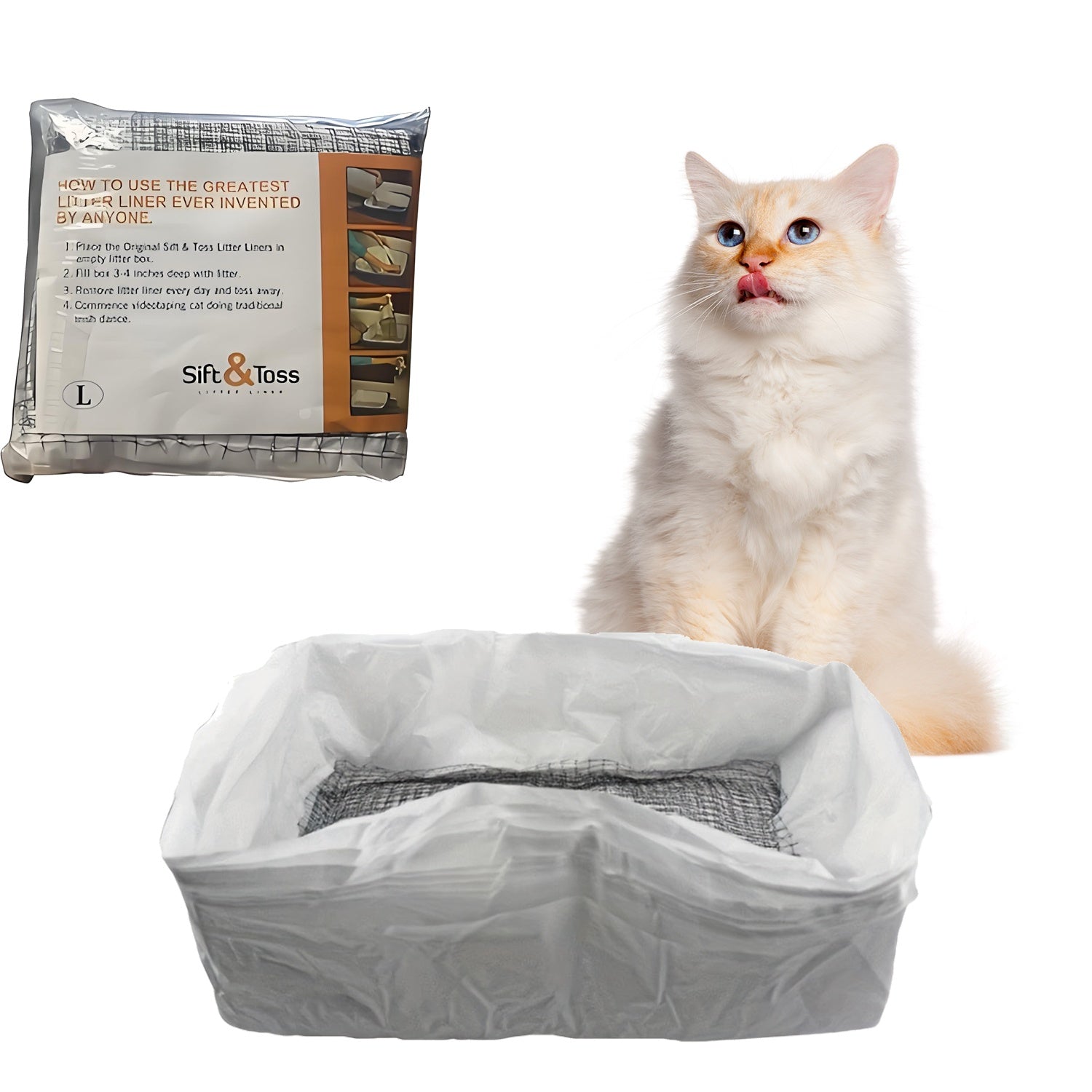1 Pack Of 10PCS Cat Litter Filter Bags, Cat Litter Filter Bags, Reusable, Washable, Mesh Quick Sift Cat Litter, Not Dirty, EASY To Clea - 5 - cjdroshippping