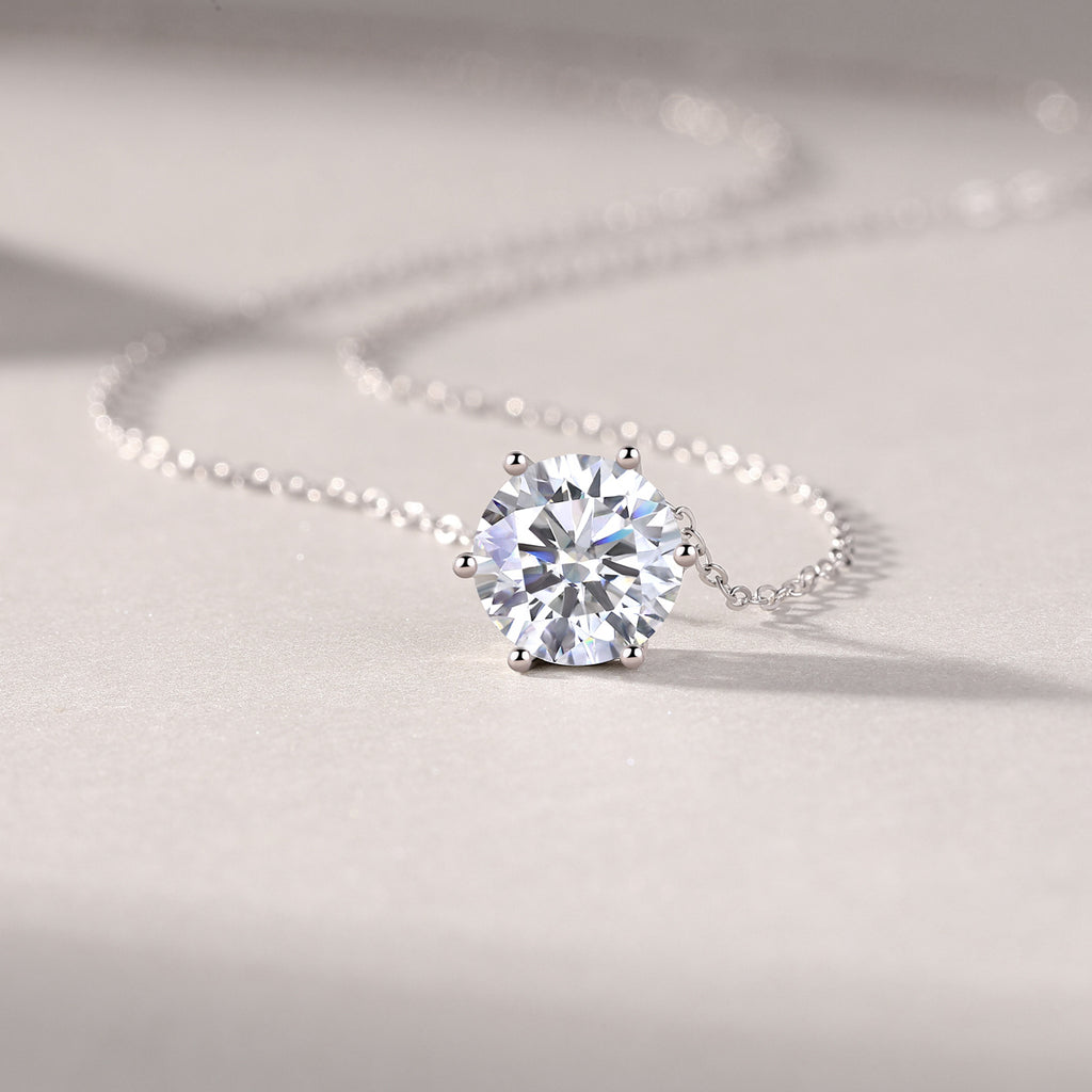 Afternoon Rose - A Fashionable And Luxurious Diamond Jewelry Pendant Set With 1-carat, 2-carat And 3-carat Moissanite S925 Sterling Silver And Platinum Plating