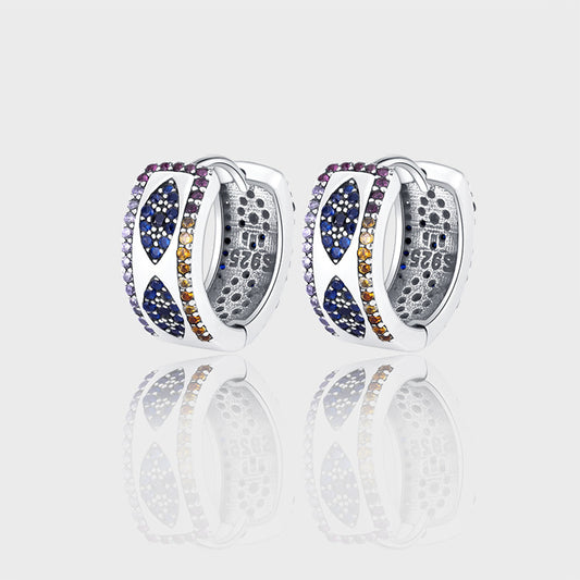 Sterling Silver 925 Ring Women's Luxury Small Group Full Diamond Wide Edition Earrings - 4 - https://x.com/titan_prim62775J