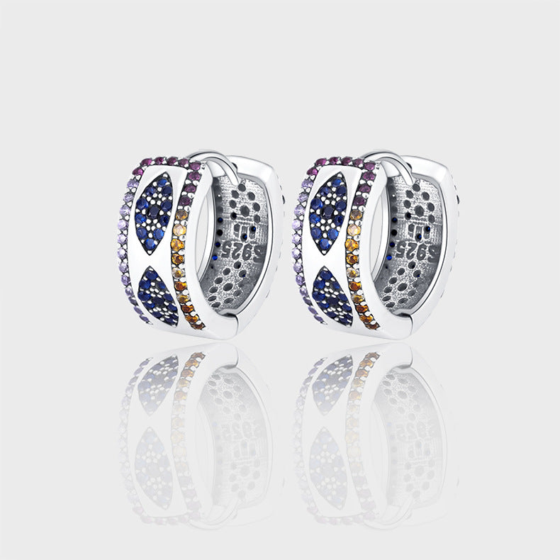 Sterling Silver 925 Ring Women's Luxury Small Group Full Diamond Wide Edition Earrings - 4 - https://x.com/titan_prim62775J
