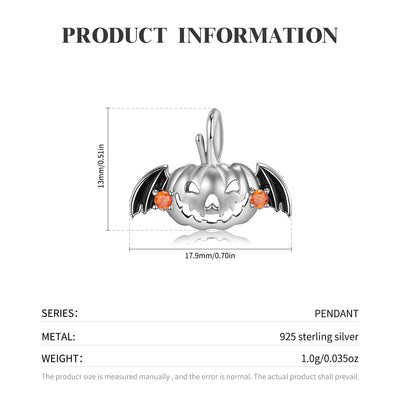 S925 Sterling Silver Drip Glue Hollow Flying Pumpkin Necklace Exquisite Halloween Jewelry - 4 - https://x.com/titan_prim62775J