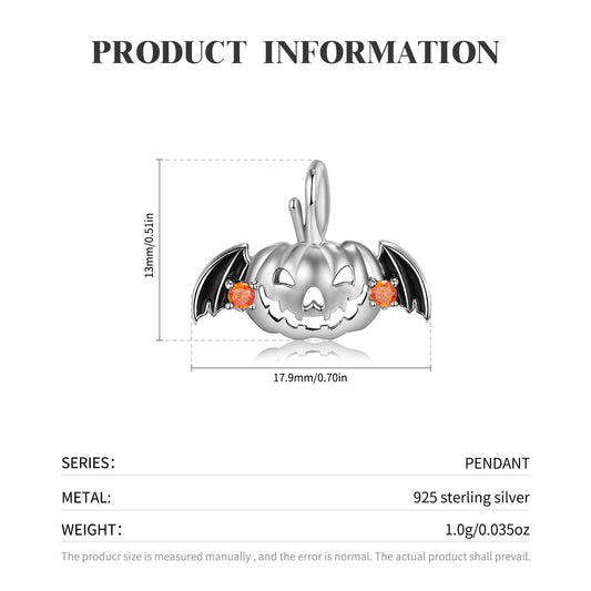 S925 Sterling Silver Drip Glue Hollow Flying Pumpkin Necklace Exquisite Halloween Jewelry - 4 - https://x.com/titan_prim62775J