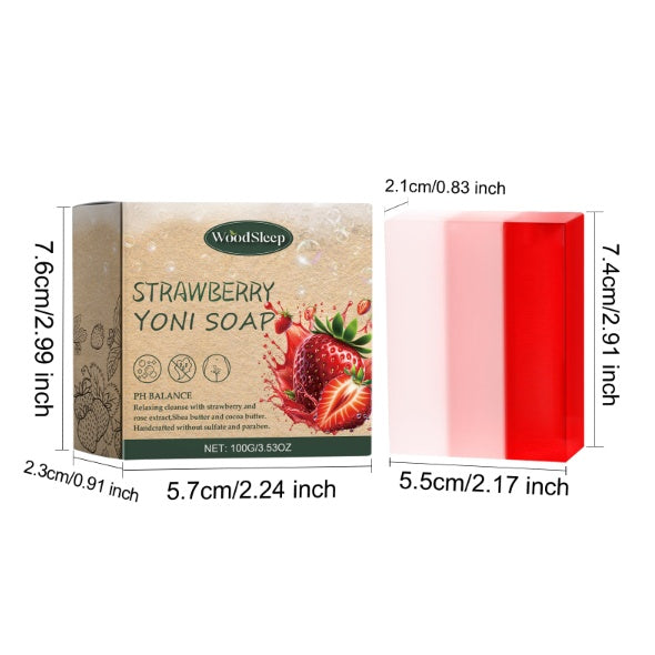 WoodSleep Strawberry Flavored Soap Gentle Cleansing, Itching, Deodorizing Body Care Soap For Women's Intimate Parts - 5 - CJ