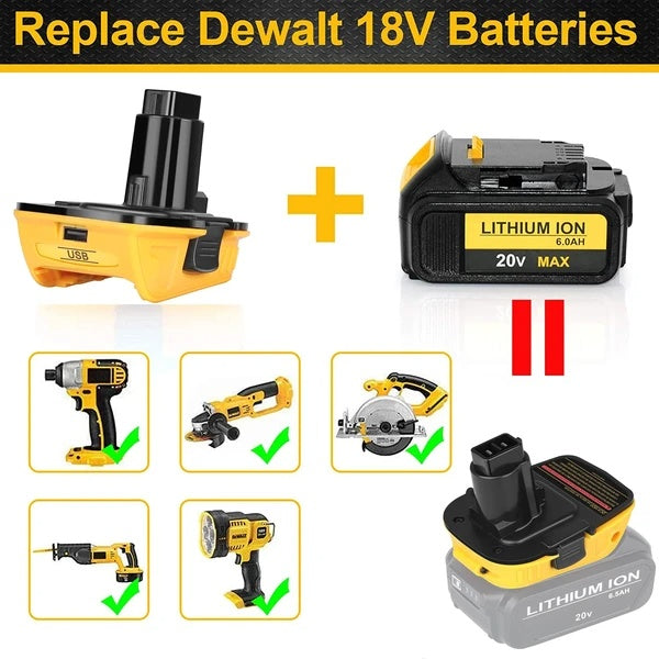 2X 18V To 20V MAX DCA1820 Adapter Converter For 20 Volt Li - ion Battery - 5 - CJ