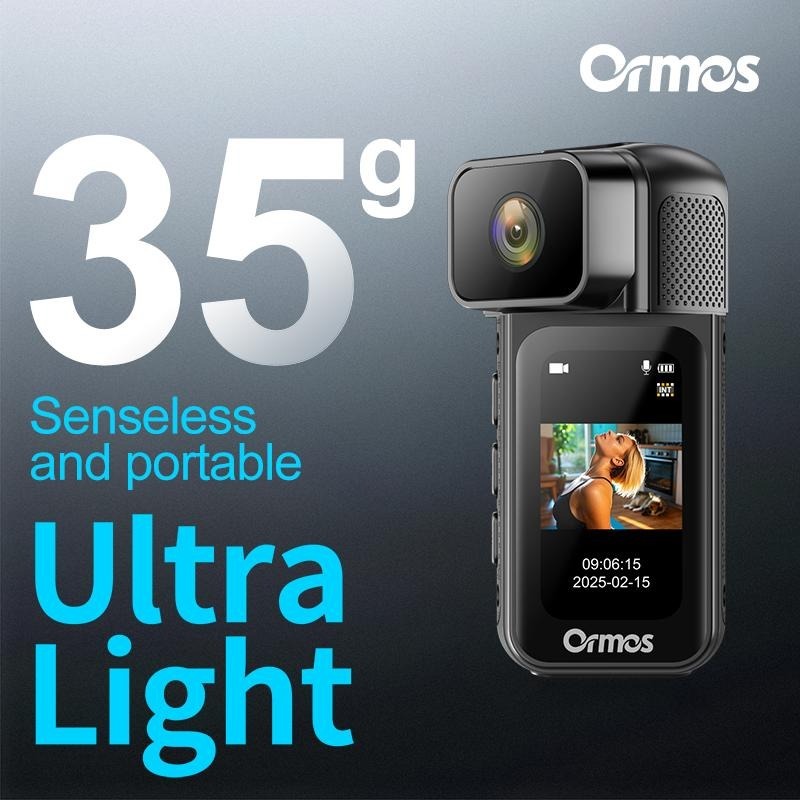 Ormos Mini Action Camera With 180 Degree Rotating Lens - 2.7K Ultra HD Thumb - Sized Camera, Magnetic Mount, WiFi APP Control, Portable Wearable Camera For Outdoor Sports & Daily Vlogging - 5 - CJ