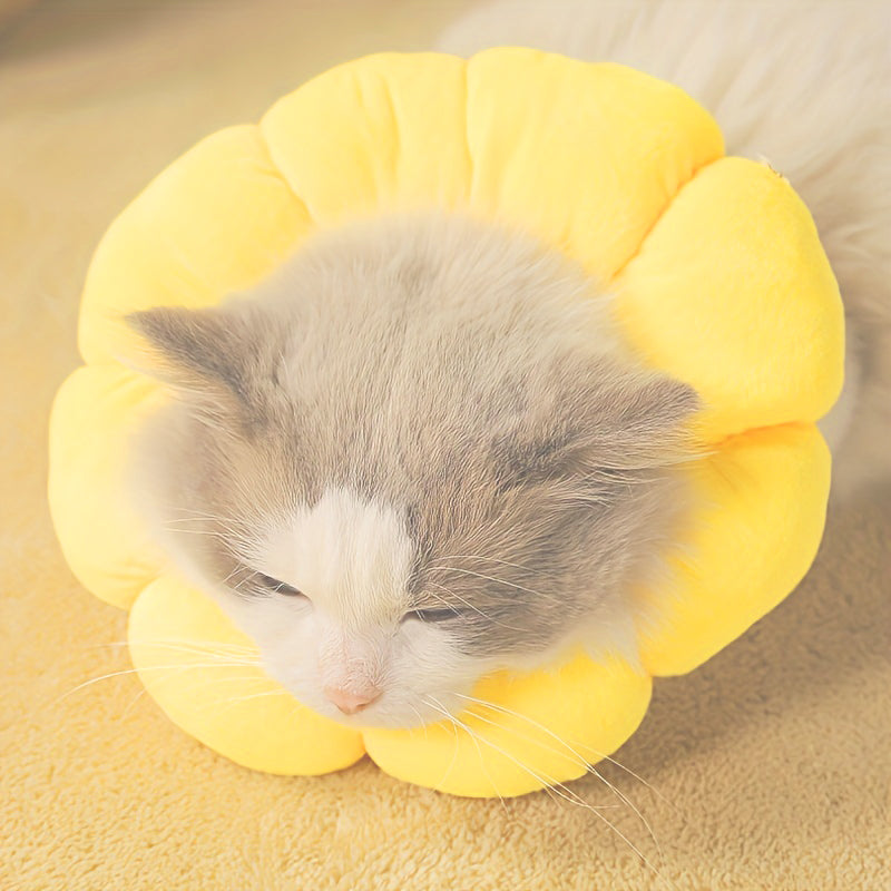 Cat Small Dog Recovery Collar, Cute Sunflower Neck Cone After Surgery, Adjustable Pet E Collar, Wound Healing Protective Cone Surgery Recovery Elizabethan Collars For Small Pets - 5 - CJ