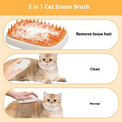 USB Rechargeable Pets Steam Brush Spray Massage Comb Pet Grooming Tools Cat Steam Comb Pet Products - 0 - CJ
