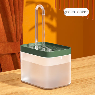Automatic Cat Water Fountain Auto Filter USB Electric Mute Cat Drinker Bowl 1.5L Recirculate Filtring Drinker For Cats Pet Water Dispenser - 4 - CJ - Green cover - USB with protect - CJMY162507641OL