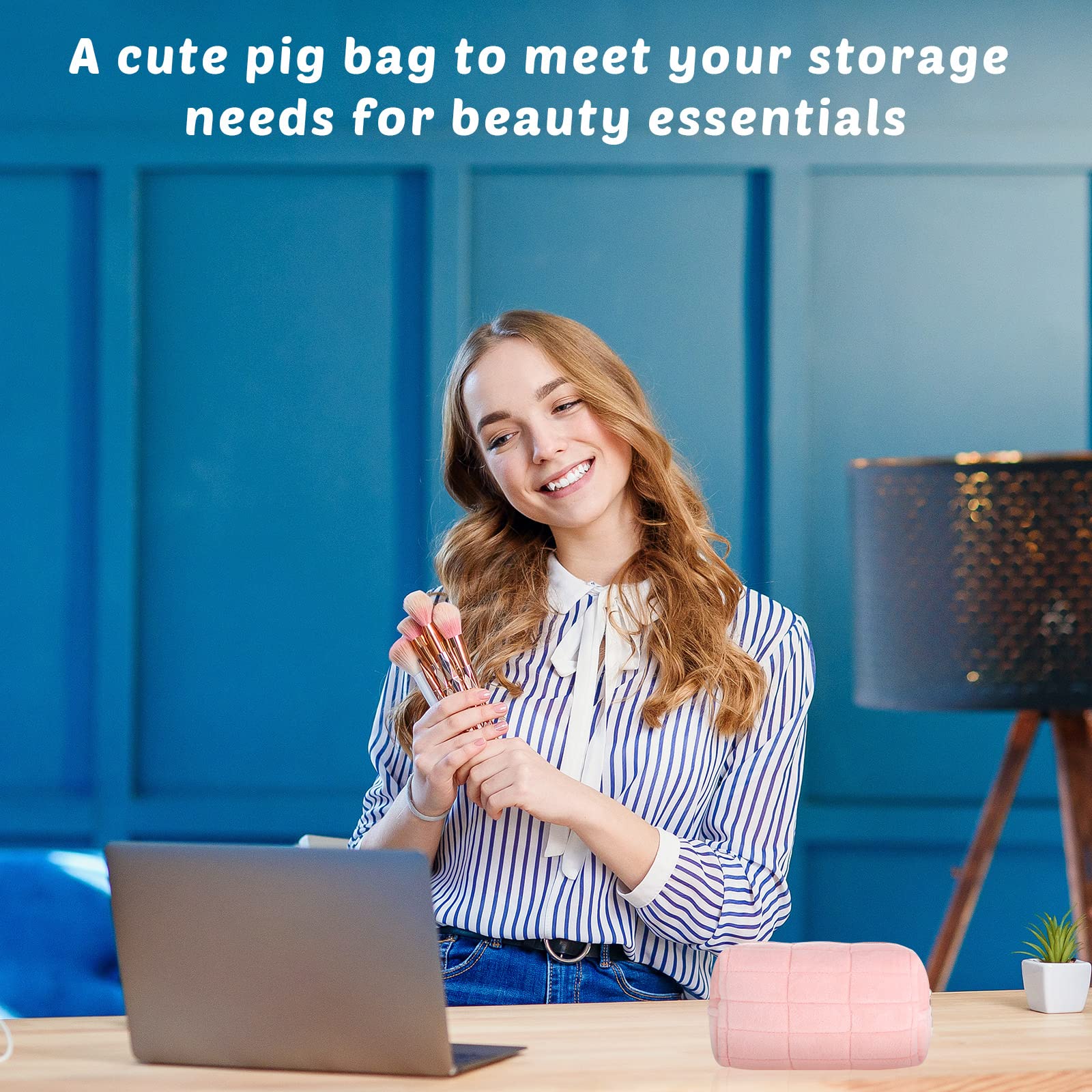 Plush Makeup Bag Checkered Cosmetic Bag Cosmetic Travel Bag Large Zipper Travel Toiletry Bag Portable Multi Functional Capacity Bag Cute Makeup Brushes Storage Bag For Women - 5 - CJ