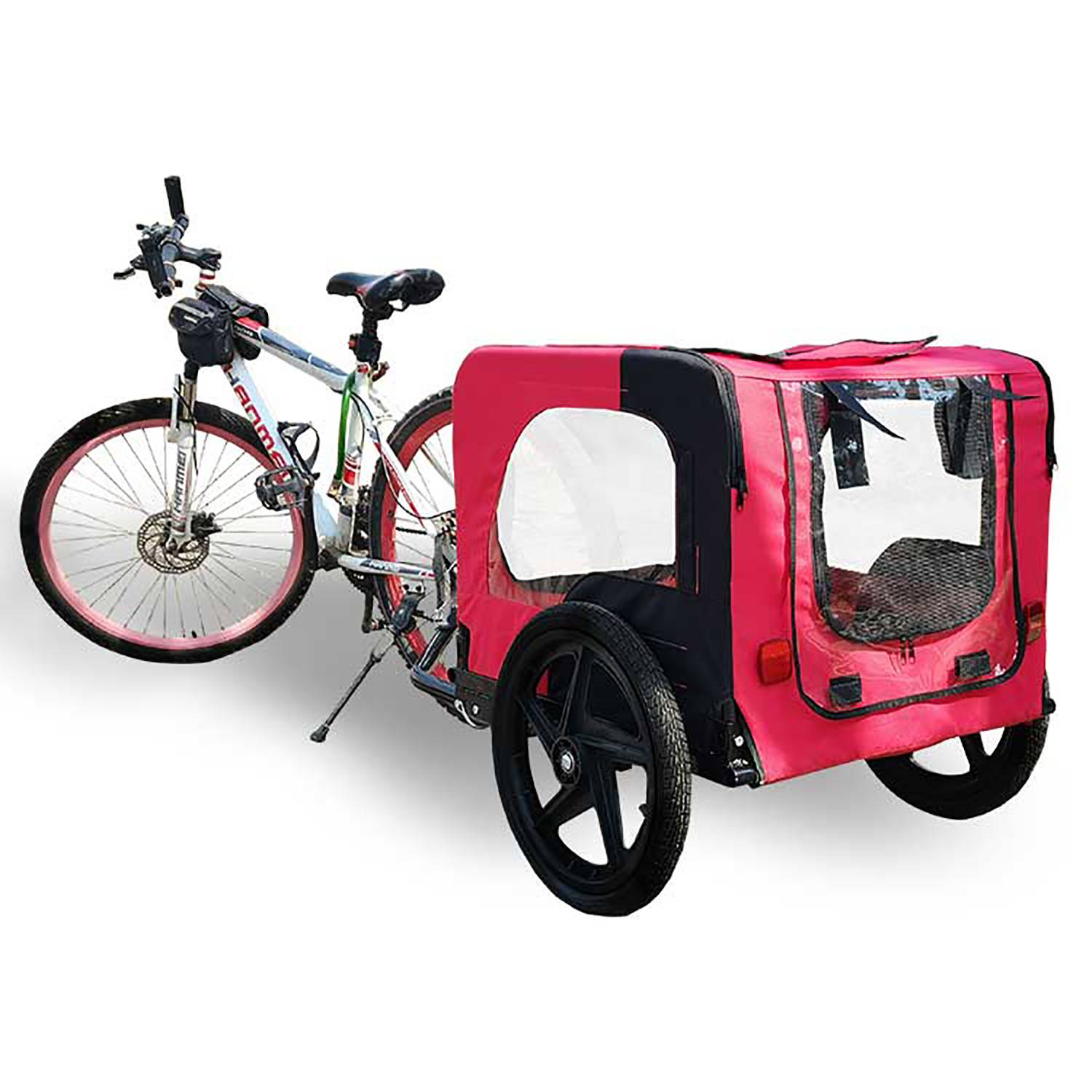 Bicycle Trailer For Pets Outdoor Foldable Dog Trailer With Reflectors - 5 - CJ