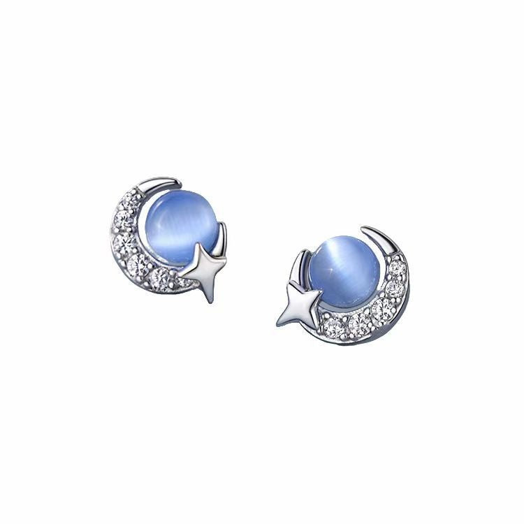 Starry Sky Women's Mini Blue Zircon Earrings - Stylish And Elegant, It's The Perfect Birthday Gift For Your Girlfriend Or Girlfriend - Selling On Temu Is Prohibited - 5 - CJ