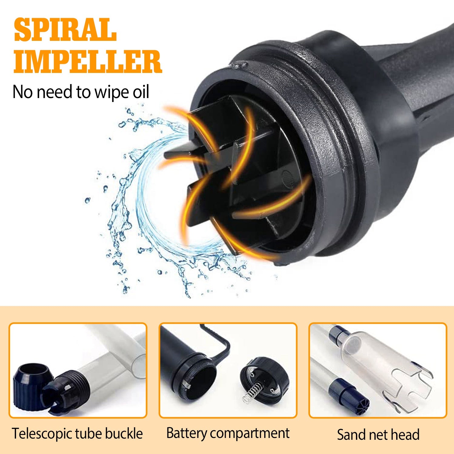 Battery - Operated Aquarium Vacuum Gravel Cleaner - 5 - CJ