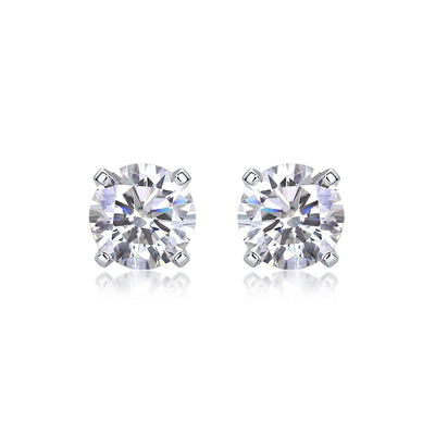 1Rhymes Luxury Fashion Diamond Earrings Stud Inlaid With Mosan Diamond Silver Ornaments Prohibit TikTok sales - 5 - CJ