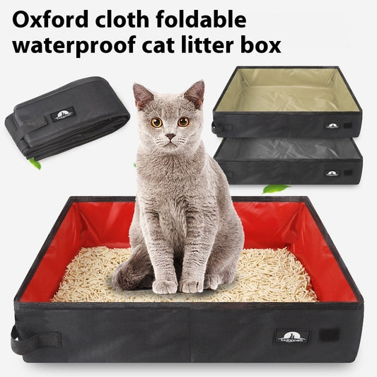 Portable Foldable Litter Box Waterproof Oxford Cloth - 0 - CJ